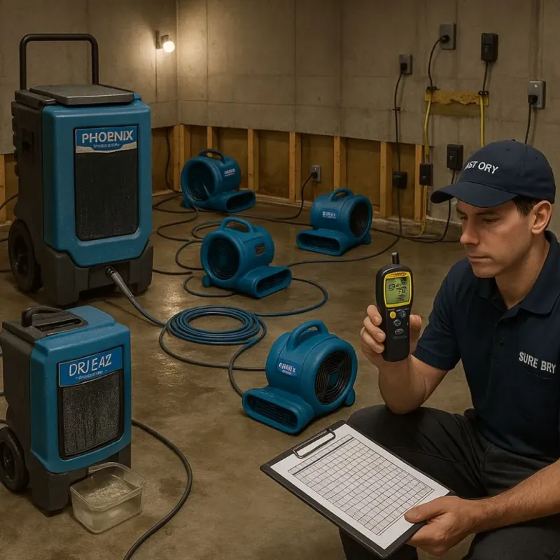 Structural Drying and Dehumidification process in Penn Wynne, PA